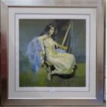 After Robert O Lenkiewicz (1941-2002), 'Esther Seated', a signed limited-edition coloured print,