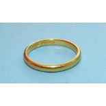A 22ct gold wedding band, size L, 3g.