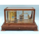 An oak-cased barograph by Chave & Jackson Ltd, Hereford, with apron chart drawer, 37cm wide, 21.