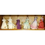 A collection of six Royal Doulton figurines: 'Fond Farewell' HN3815, 'Take Me Home' HN3662, 'Sweet