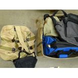 A "Spirit of St Louis" Aviation Travel Gear holdall and a large quantity of bags, rucksacks, etc.