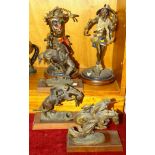 Franklin Mint, after R F Murphy, two bronzed metal sculptures of Native American Indians: 'Spirit of