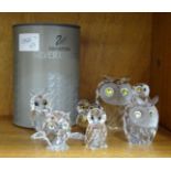 Swarovski, 'Owl' (x7, various sizes), (7).