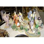 Franklin Mint, five porcelain figures of Japanese princesses: 'Ayame' (a/f), 'Akemi', 'Yoshiko', '