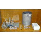 Swarovski, 'Santa Maria, three-masted ship with mirrored base', (boxed), 'Sail boat' (no flag), '