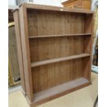 A pair of hardwood scratch-built open bookshelves, 165 x 152cm.