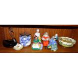A collection of five Royal Doulton figurines: 'Tuppence A Bag' HN2320, 'Silks and Ribbons'