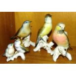 A collection of four Karl Ens ceramic birds, (4).