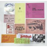 A collection of reproduction Pink Floyd memorabilia including 1967 Magdalen College Commemoration