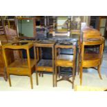 A 19th century mahogany corner washstand fitted with a single drawer and two false drawers on