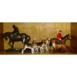 A Beswick Huntsman on brown glazed horse, 21.5cm high, (right hind leg repaired), a large Beswick