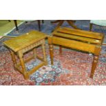 A late 19th/early 20th century mahogany luggage stand with slatted top on turned legs 61cm x 35.5cm,