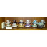 A set of twelve 'The Coalport Museum Historic Coffee Cup Collection', with nine certificates of