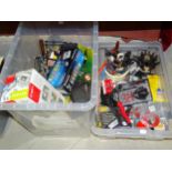 A collection of model making accessories including soldering equipment, tool sets, diamond warding