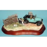 A Border Fine Arts sculpture 'The Chase' BO444 from the James Herriot series, (with stand and box).