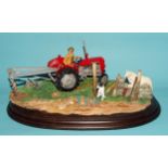 Country Artists, a limited-edition sculpture 'Securing The Field' by Keith Sherwin, no.141/850, with