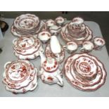 A collection of Coalport "Indian Tree Coral" tea and dinner ware, approximately fifty pieces.
