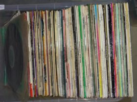 A collection of approximately one hundred LP records, mainly classical, some jazz.