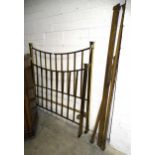 A brass 4' 6'' bedstead of box section, with irons.