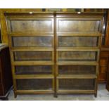 A pair of oak Globe Wernicke bookcases, each with five glazed compartments, 171cm high, 87cm