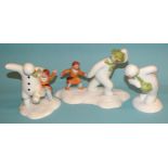 Six Royal Doulton 'The Snowman and James' figures: 'The Adventure Begins' 1263/2500, 'The Snowman'