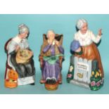 A collection of six Royal Doulton figurines: 'Thank You' HN2732, 'Embroidering' HN2855, 'Pretty