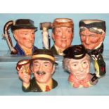 A collection of twenty-three Royal Doulton character jugs, including 'The Auctioneer' no.889, '