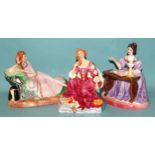 A collection of six Peggy Davies Janus Pottery figurines from the 'The Illustrious Ladies of the