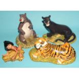 Seven Royal Doulton Jungle Book figures: 'Floating Along' JB6 0032/3500 (with CofA), 'Shere Khan'