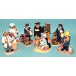 Seven Royal Doulton 'Bunnykins' figures from The Professions collection: 'Teacher' DB380, 'Doctor'