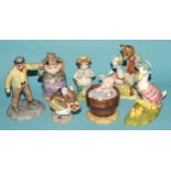 A collection of twenty Beswick Beatrix Potter figures, including 'Jemima and her Ducklings', 'Jeremy