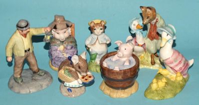 A collection of twenty Beswick Beatrix Potter figures, including 'Jemima and her Ducklings', 'Jeremy