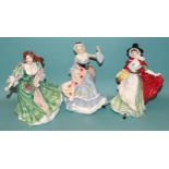Three Royal Doulton figurines from the 'Ladies of the British Isles' series: 'England', 'Scotland'