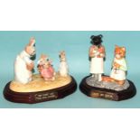 Four Royal Doulton Beswick Ware 'The World of Beatrix Potter' tableau pieces, comprising: 'Mrs