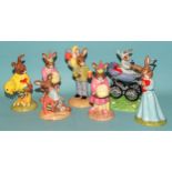 Seven Royal Doulton 'Bunnykins' figures from the 'Occasions' Collection: 'Christening Day Boy'