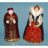 A Royal Worcester "Connoisseur Collection" porcelain candle snuffer depicting Elizabeth I,
