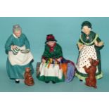 A collection of six Royal Doulton figurines: 'The Favourite' HN2249, 'Old Mother Hubbard' HN2314, '