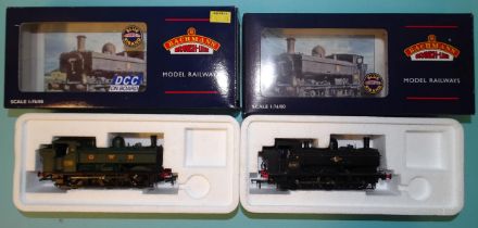 Bachmann OO gauge, two Blue Riband 0-6-0 Pannier tank locomotives: 32-212 RN5757 and 32213DC RN7788,