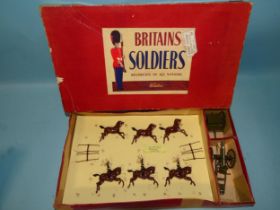 Britains, No.39 Kings Troop, RHA at the Gallop, in R.O.A.N. box, with three riders.