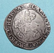 A Charles I (1625-1649) hammered silver half-crown.