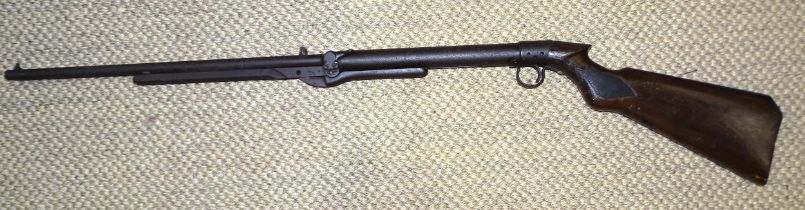 A BSA .22 underlever air rifle, serial no.S25610, metal parts corroded, cocks and fires, overall