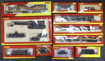Hornby OO gauge, R6183 BR 75-ton Breakdown Crane, another R6369 and nine other items of rolling