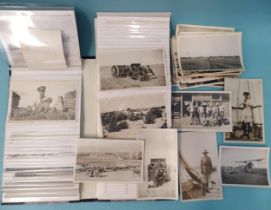 A quantity of photographs c1916 in a modern album and loose, mainly of the Army in the Gaza Strip