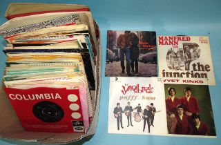 A collection of sixty-three mainly 1960's 45RPM singles, including 'Kwyet Kinks' EP, The Moody Blues