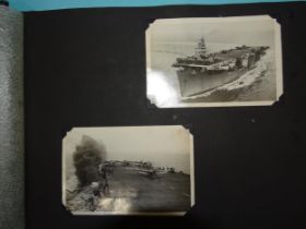 HMS Searcher, an album of 81 photographs of the aircraft carrier HMS Searcher c1944, including the