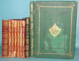 Beattie (William), The Waldenses, frontis, plts, (stained), teg, hf mor gt, 4to, 1838; Tennyson (