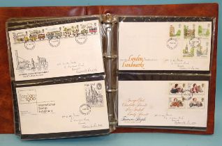 A collection of Great British decimal first day covers, in five albums.