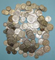 A quantity of 1920-1946 British silver coinage: 1935 and 1937 crowns, 26 half-crowns, 27 florins, 71