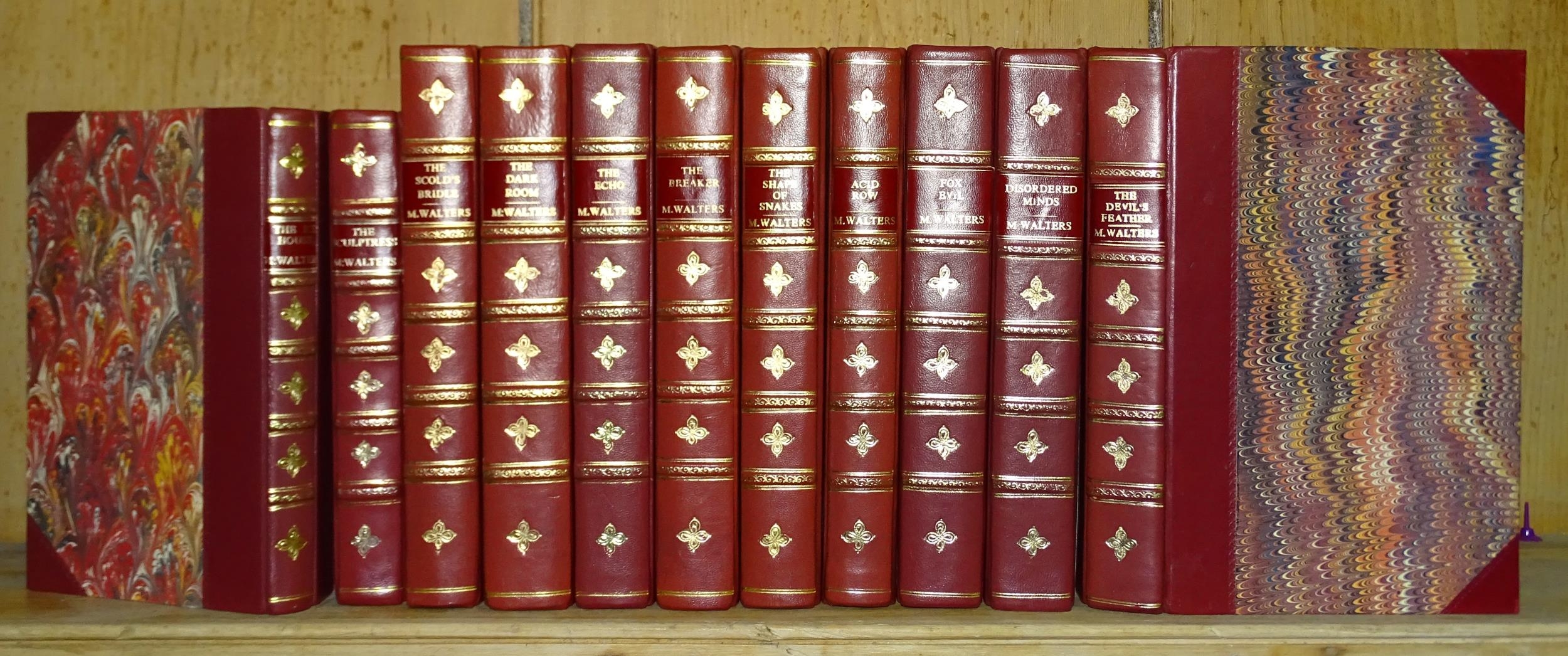 Walters (Minette), eleven novels, all but one 1st edns, eight signed, all rebound red mor gt, with - Image 2 of 2