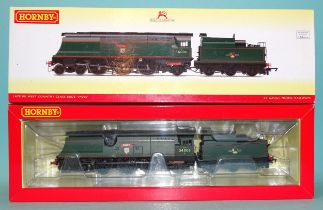 Hornby OO gauge, R3310 BR (late) West Country Class 4-6-2 locomotive "Bude" RN34006, DCC ready, (